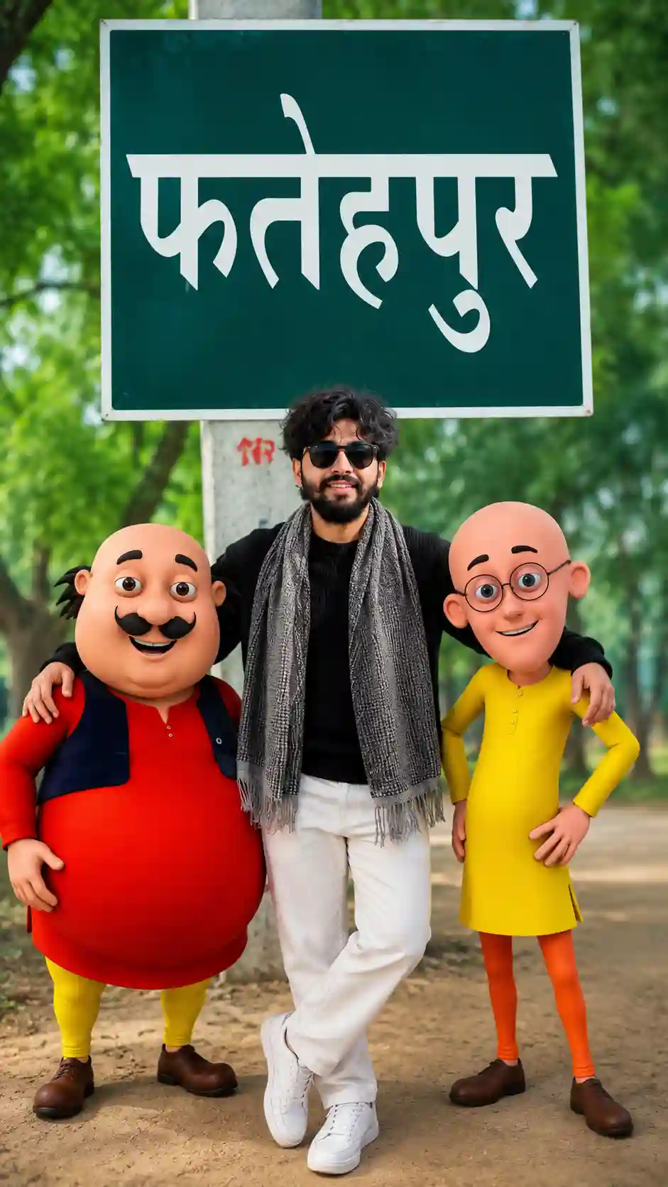 Motu Patlu AI Image Prompt – Realistic 3D Photo Editing