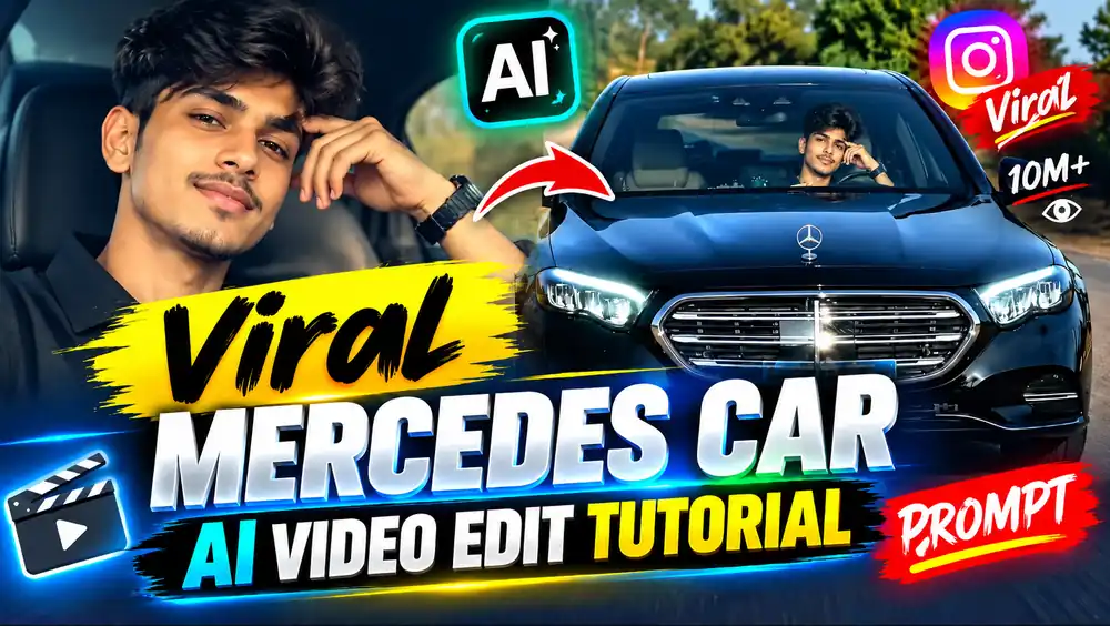Viral Mercedes Car AI Video Editing Tutorial with Realistic AI-Generated Car Scene and Video Prompt